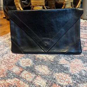 Elegant Black Leather Clutch